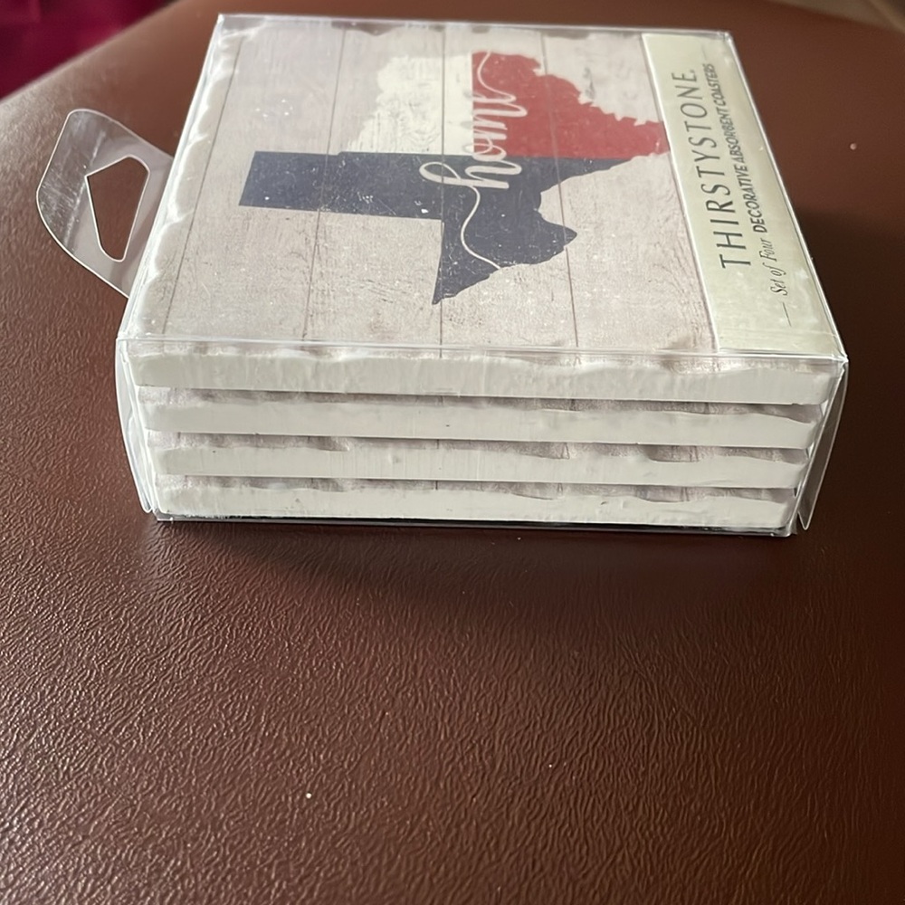Thirstystone Texas Flag Home 4-Pack Tumbled Tile Stone Coasters - Picture 3 of 4